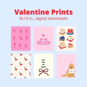 Quirky Valentine's Day Prints | Set of 6, Colorful Home Decor (Digital Download)