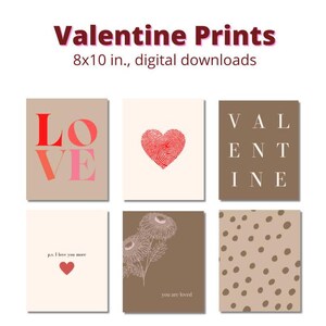Minimalist Valentine's Day Prints Set | Home Decor (Digital Download)