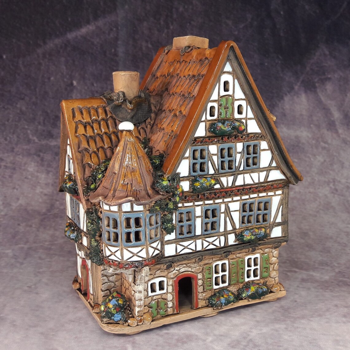 Ceramic House Tealight Candle Holder Incense Burner Home Etsy