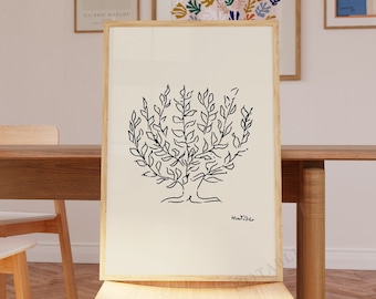 Henri Matisse print, plane tree line drawing poster, Matisse woman Wall Art, Ship from UK/US/Europe/Australia, unframed