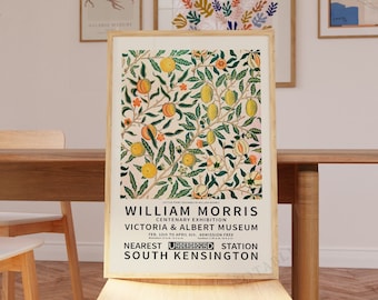 Lámina de William Morris, póster con estampado de frutas, arte mural de cítricos. Envío desde Reino Unido, EE. UU., Europa y Australia.