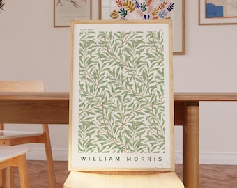 Arte mural de William Morris, impresión artística de rama de sauce, patrón de rama de sauce, envío desde Reino Unido, EE. UU., Europa y Australia.