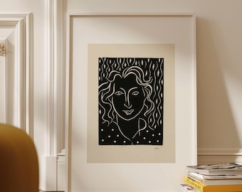 Impression Matisse, dessin au trait, art mural, Primavera, 1938, expédié du Royaume-Uni/États-Unis/Europe/Australie, encadré ou non