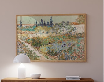 Van Gogh print - Garden at Arles, Landscape painting, Vincent Van Gogh, Impressionist Print,Ship from UK/US/Europe/Australia, unframed