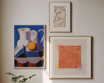 Mur de la galerie 008, lot de 3 impressions, Hilma af klint, Matisse, Vilhelm Lundstrom Expédier localement depuis le Royaume-Uni/États-Unis/Europe/Australie, encadré ou non
