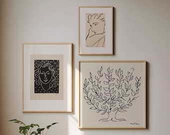 Impression Henri Matisse, galerie murale 001, lot de 3, expédié localement depuis le Royaume-Uni/États-Unis/Europe/Australie, encadré ou non