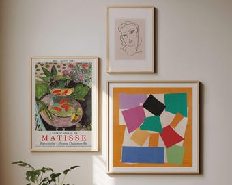 Impression Henri Matisse, galerie murale 003, lot de 3, expédié localement depuis le Royaume-Uni/États-Unis/Europe/Australie, encadré ou non