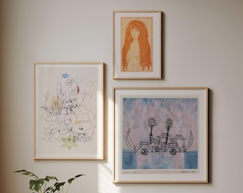 Paul Klee, gravures Munch, galerie murale 015, lot de 3, expédiés localement depuis le Royaume-Uni/États-Unis/Europe/Australie, encadré ou non