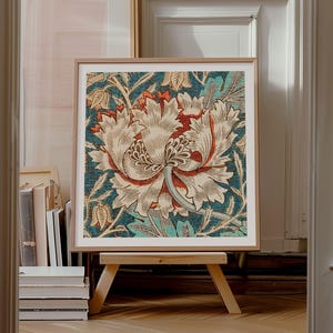 Stampa di William Morris, stampa Honeysuckle Square, spedizione da Regno Unito/Stati Uniti/Europa/Australia