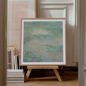 Stampa quadrata di Monet, Ninfee, 1908, spedizione da Regno Unito/Stati Uniti/Europa/Australia, con o senza cornice
