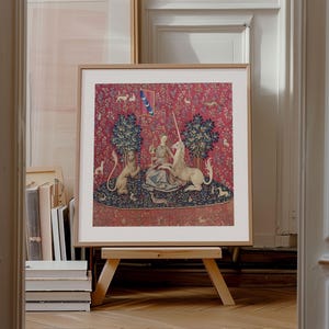 The lady and the unicorn print, My only desire, the Unicorn Tapestries, Ship from UK/US/Europe/Australia, framed or unframed