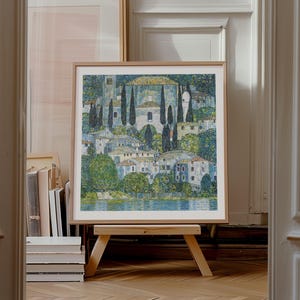 Stampa di Gustav Klimt, Kirche in Cassone (1913), spedizione da Regno Unito/Stati Uniti/Europa/Australia
