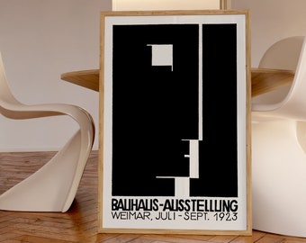 Bauhaus Exhibition Poster | Art Exhibition poster | Ausstellung Weimar 1923, Ship from UK/US/Europe/Australia