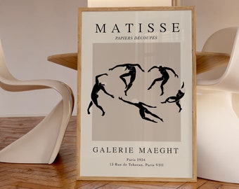Henri Matisse print, the dance poster in black and beige, Ship from UK/US/Europe/Australia