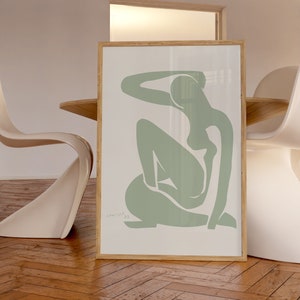Matisse poster Sage Green print - Sage green Matisse Cutouts, Ship from UK/US/Europe/Australia, Unframed