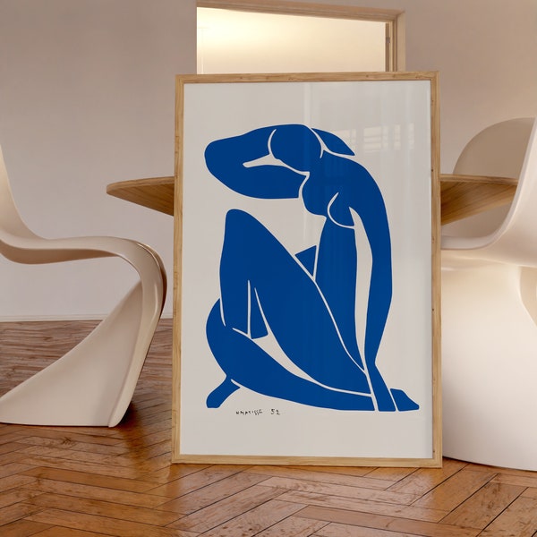 Henri Matisse Print, Blue Nude Poster, Nu Bleu, Ship from UK/US/Europe/Australia, Matisse Cut Outs Art Print