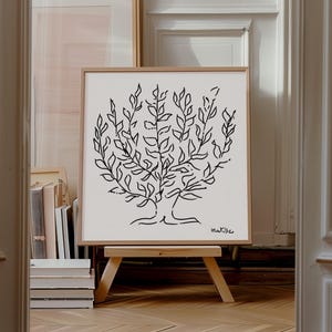Stampa quadrata di Henri Matisse, stampa del platano su sfondo BIANCO, spedizione da Regno Unito/Stati Uniti/Europa/Australia, con o senza cornice.