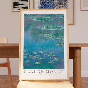 Monet wall art, Claude Monet Water Lilies wall art, Monet painting wall art, Ship from UK/US/Europe/Australia, framed or unframed