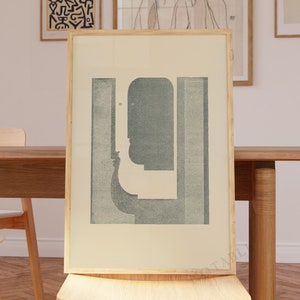 Stampa di Oskar Schlemmer, Tre profili verticali, spedizione da Regno Unito/Stati Uniti/Europa/Australia, con o senza cornice