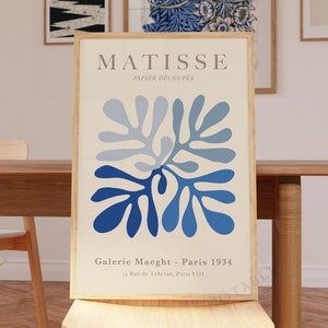 Stampa di Matisse, poster ritagliato di alghe blu di Henri Matisse, arazzo da parete di Matisse / Spedizione da Regno Unito/Stati Uniti/Europa/Australia, con o senza cornice
