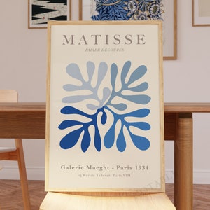 Matisse Print, Henri Matisse blue algae cut out poster, Matisse Wall Hanging | Ship from UK/US/Europe/Australia, framed or unframed