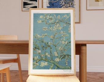 Van Gogh print flower, Almond Blossom, Floral Wall Art, Van Gogh Art Print, Ship from UK/US/Europe/Australia, framed or unframed
