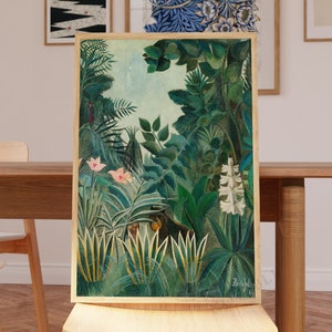 Henri Rousseau art print - The Equatorial Jungle c. 1909, unframed, Ship from UK/US/Europe/Australia