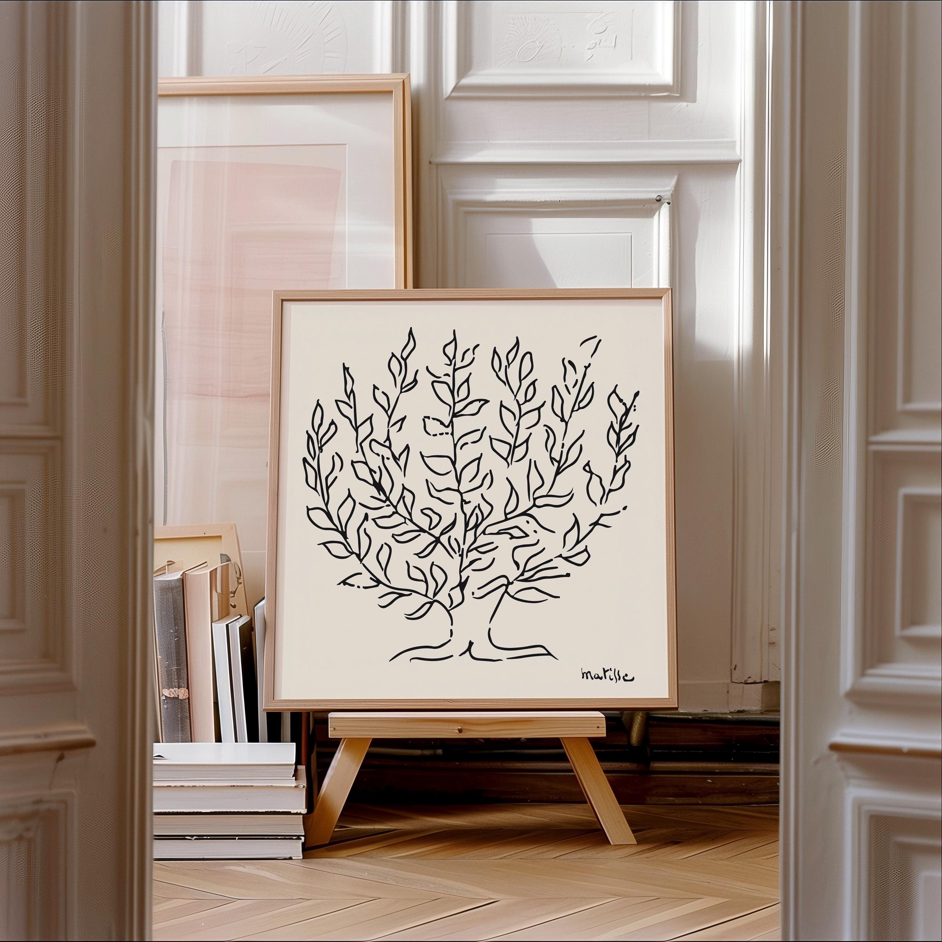 Henri Matisse Print, Plane Tree Line Art Square Wall Art, Ship