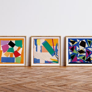 Set di 3 stampe da parete di Matisse, set di stampe quadrate, La lumaca, Memoria dell'Oceania, spedizione da Regno Unito/Stati Uniti/Europa/Australia, con o senza cornice.
