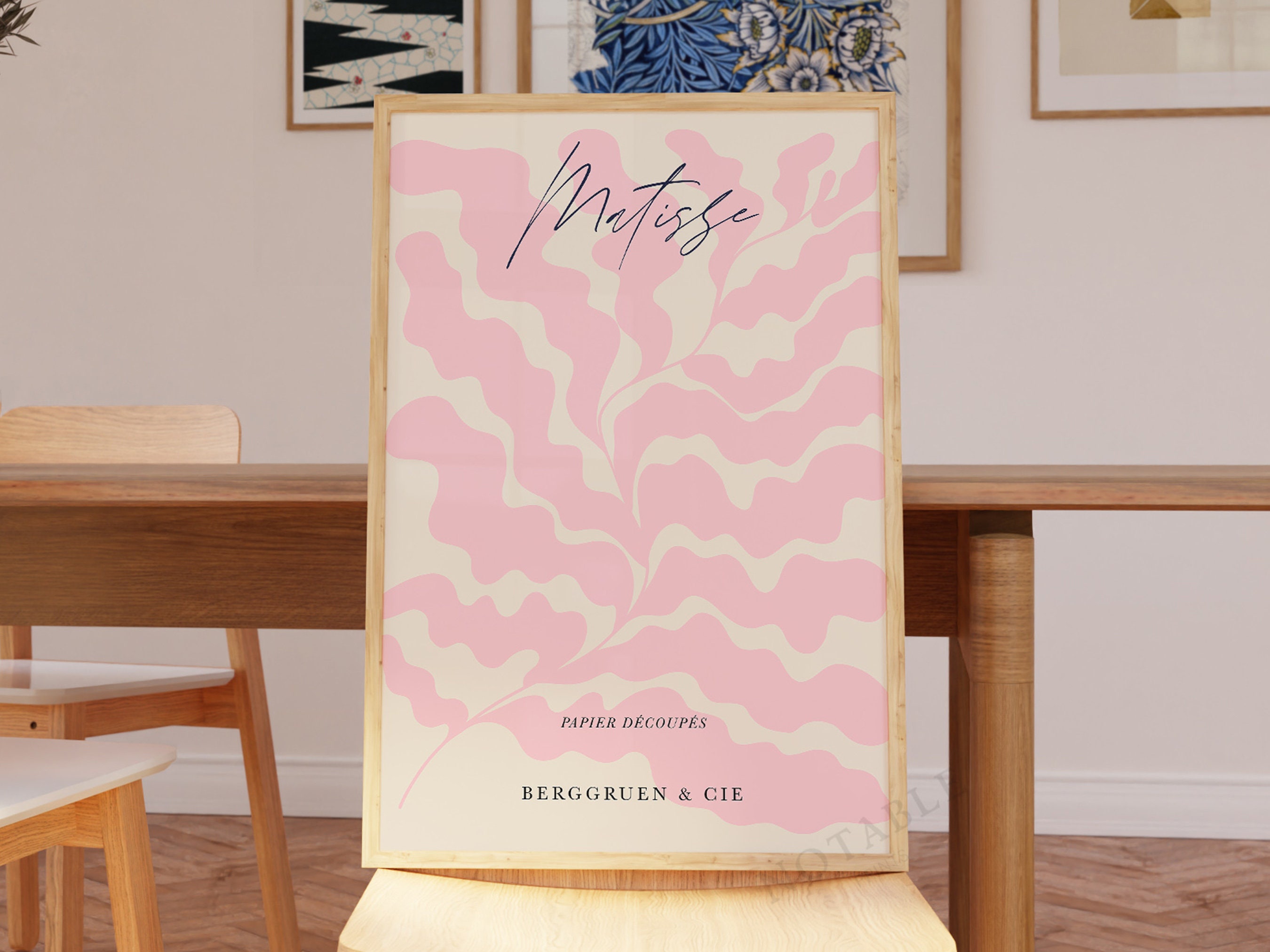 Matisse poster - Matisse Cutouts pink wall art, Matisse inspired art print, Ship from UK/US/Europe/Australia