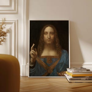 Leonardo da Vinci print, Salvator Mundi, c.1500, Ship from UK/US/Europe/Australia, framed or unframed