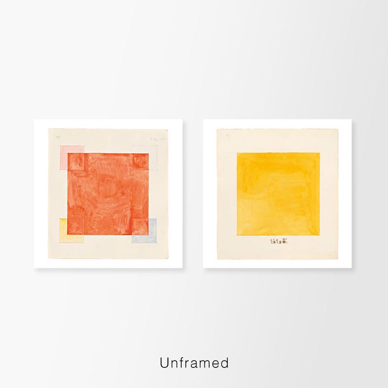 Hilma af Klint kvadratiska tryck, Set med 2 väggdekorationer, Parsifal, nr 117, nr 69, Skickas från Storbritannien/USA/Europa/Australien, inramad eller oramad bild 6