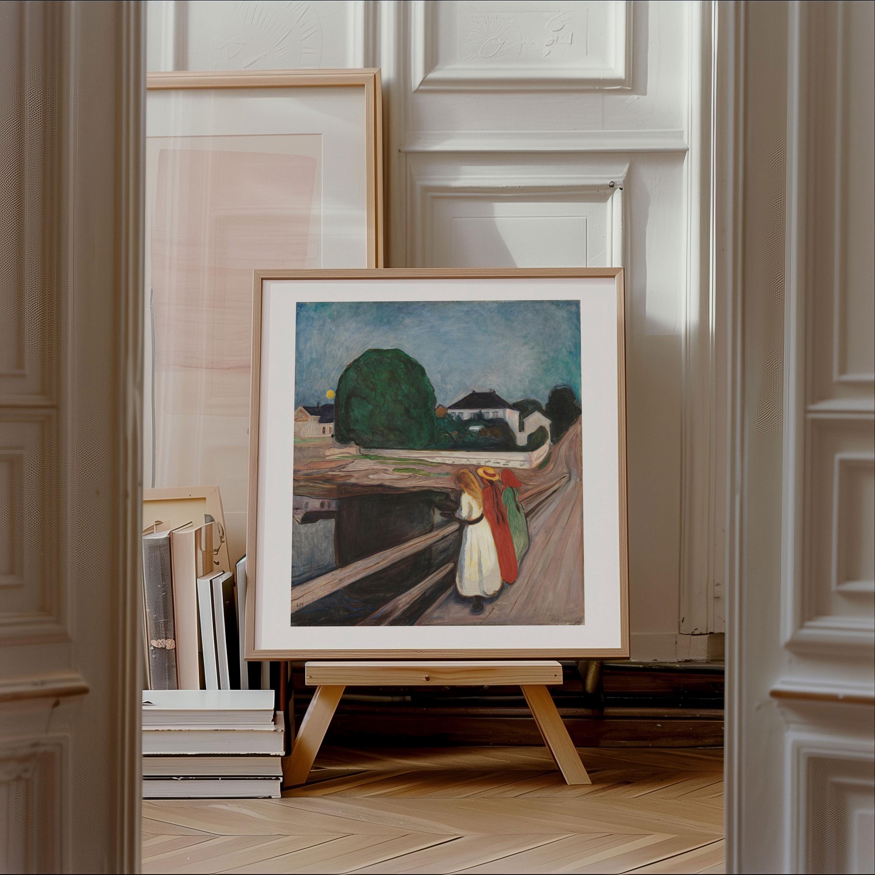 エドヴァルド・ムンクの版画「橋の上の少女たち」、1901年頃、英国