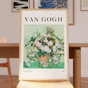 Póster de Van Gogh "Flores, rosas", impresión de pared, impresión de arte floral, impresión giclée, envío desde Reino Unido, EE. UU., Europa o Australia, con o sin marco.
