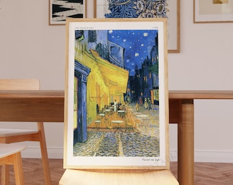 Van Gogh print, Cafe Terrace At Night by Vincent Van Gogh, Giclee Print, Ship from UK/US/Europe/Australia, framed or unframed