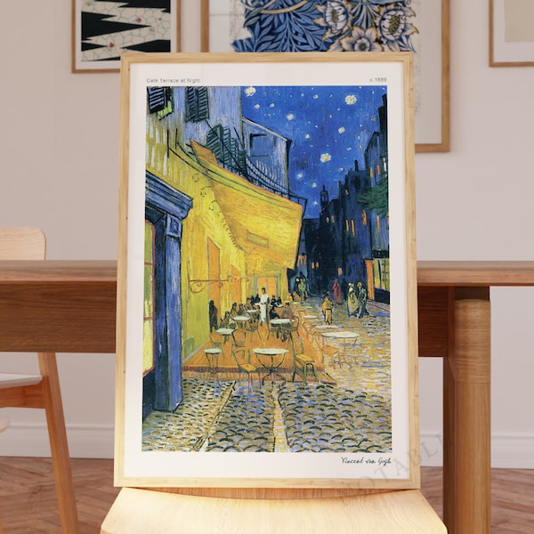 Van Gogh print, Cafe Terrace At Night by Vincent Van Gogh, Giclee Print, Ship from UK/US/Europe/Australia, framed or unframed