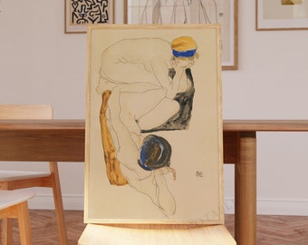 エゴン・シーレの版画「座る女性、後ろ姿」（1917年）、イギリス