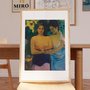 Paul Gauguin print, Two Tahitian Women wall art, 1899, Ship from UK/US/Europe/Australia, framed or unframed