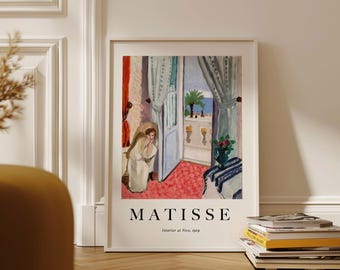 Estampe Henri Matisse, peinture matisse, intérieur à Nice 1919, navire du Royaume-Uni/États-Unis/Europe/Australie, encadrée ou non