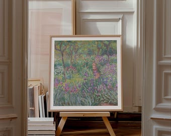 Impression carrée Monet, Le jardin de l'artiste à Giverny, expédié du Royaume-Uni/États-Unis/Europe/Australie, encadré ou non
