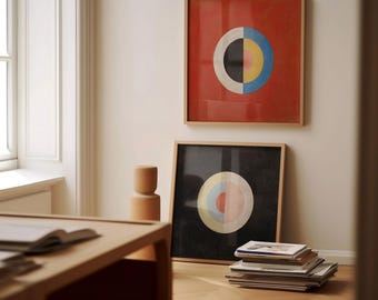 Hilma af Klint carré estampes, lot de 2 oeuvres d'art murales, Parsifal, n° 16, n° 17, expédié du Royaume-Uni/États-Unis/Europe/Australie, encadrée ou non