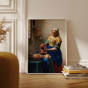Johannes Vermeer print, The Milkmaid (1658), Ship from UK/US/Europe/Australia, framed or unframed