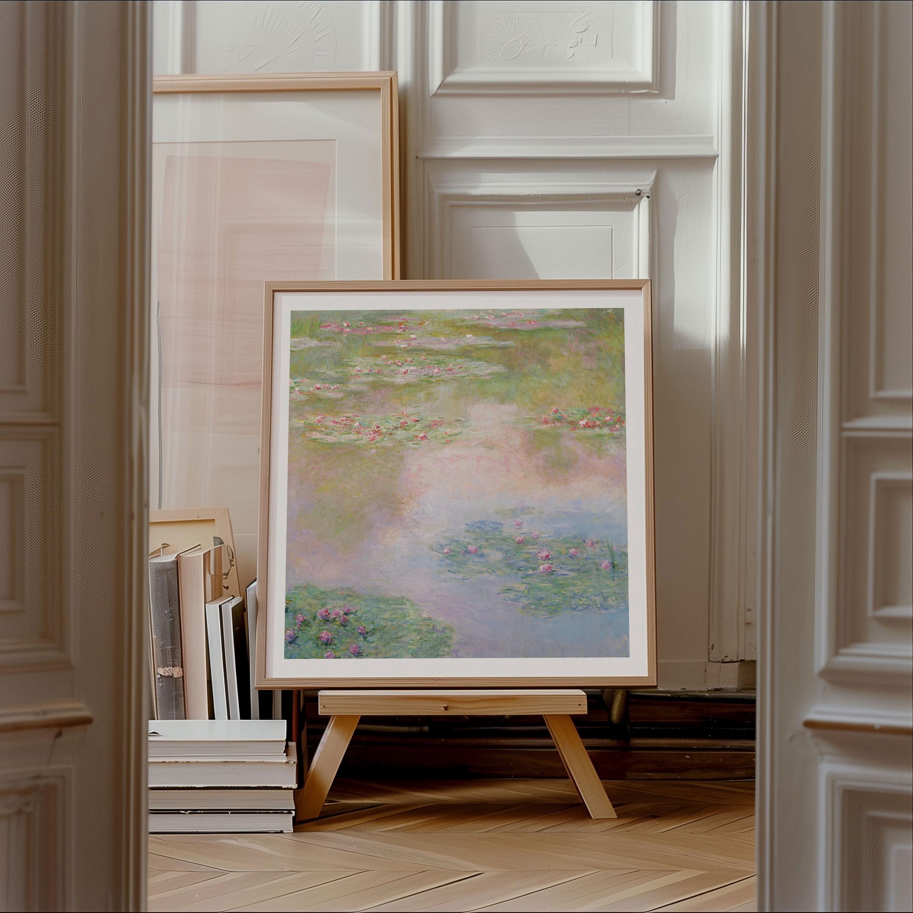 Monet Square Print, Water Lilies, Nympheas, Ship From Uk/us/europe