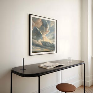 Quadro quadrato, Simon Alexandre Clement Denis, Studio di nuvole con tramonto vicino a Roma (1786-1801), spedizione da Regno Unito/Stati Uniti/Europa/Australia