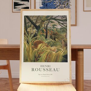 Henri Rousseau art print - Tiger in a Tropical Storm c. 1891, unframed, Ship from UK/US/Europe/Australia
