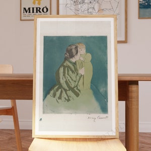 メアリー・カサットの版画、母と子、1894年、イギリス/アメリカ/ヨーロッパ/オーストラリアから発送