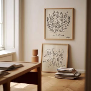Stampa quadrata di Matisse e Picasso, set di 2 stampe da parete, platano e ballerini, spedizione da Regno Unito/Stati Uniti/Europa/Australia, con o senza cornice.