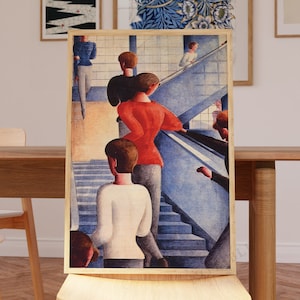 Bauhaus Poster - Bauhaustreppe (Bauhaus Stairway) Oskar Schlemmer, 1932, Ship from UK/US/Europe/Australia