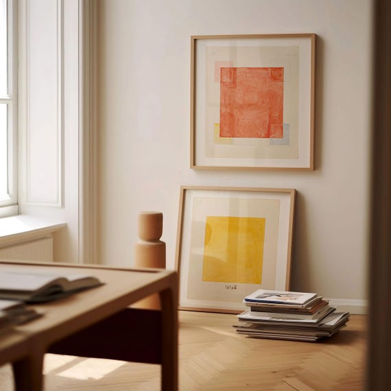 Hilma af Klint square prints, Set of 2 wall art, Parsifal, No. 117, No. 69, Ship from UK/US/Europe/Australia, framed or unframed