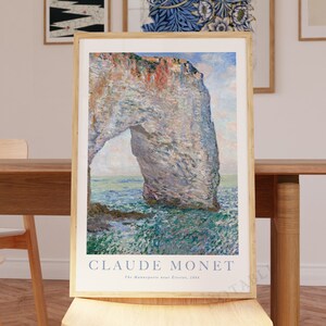 Impresión de Monet - La Manneporte cerca de Étretat, arte mural de Claude Monet. Envío desde Reino Unido, EE. UU., Europa o Australia, con o sin marco.